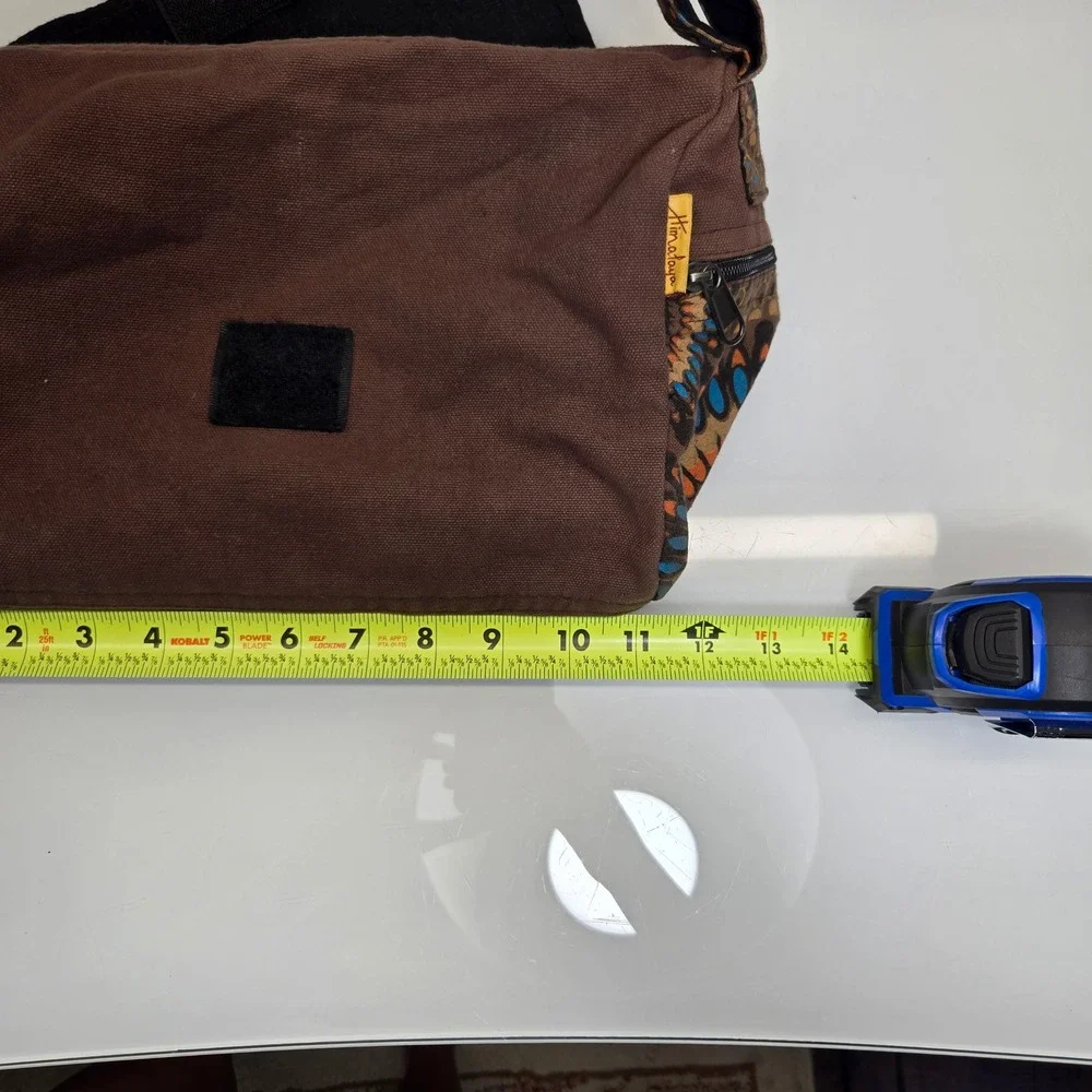 Himalaya Handmade Messenger Bag Brown Embroidered Cotton Boho Festival Nepal